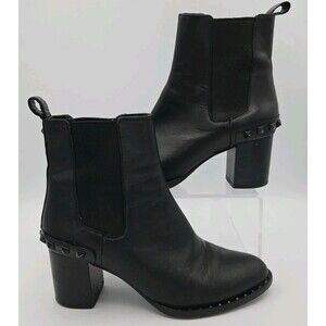 Ash Vertigo Black Ankle Chelsea Boots Block Heel EU Size 37 US 6.5 - 7 EUC
